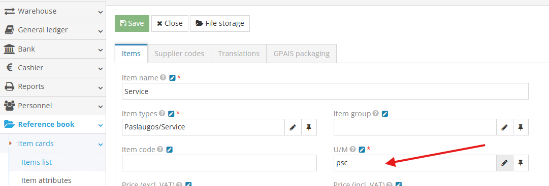New service card creation window